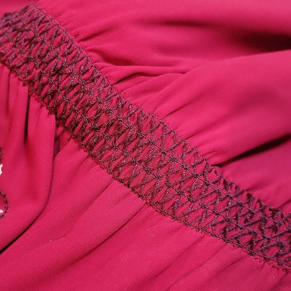 Altuzarra X Target Burgundy Long Sleeve Dress with Embroidery - Picture 7 of 10